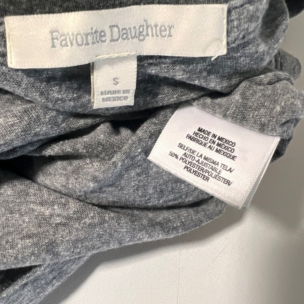 Favorite Daughter Graphic Tee Womens S Gray Cropped Collegiate Print T Shirt - Picture 3 of 7